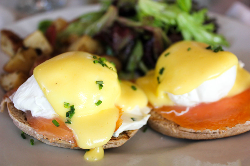 Eggs Benedict at Pates Et Traditions in Brooklyn, New York