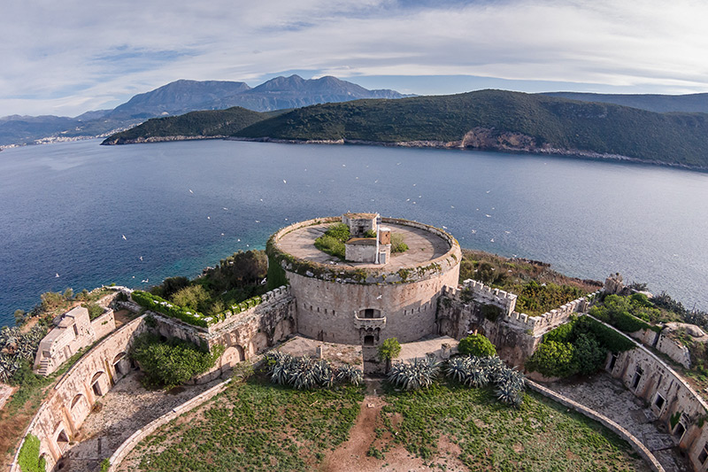aerial view of Mamula island fort
