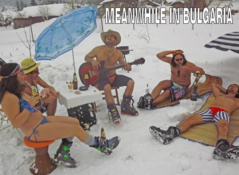 Bulgarians in the snow
