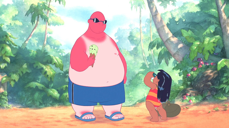 Famous sunburn from Lilo and Stitch, Disney.