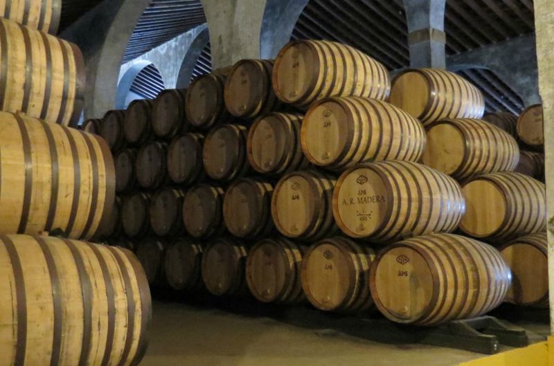 Fino sherry in barrels