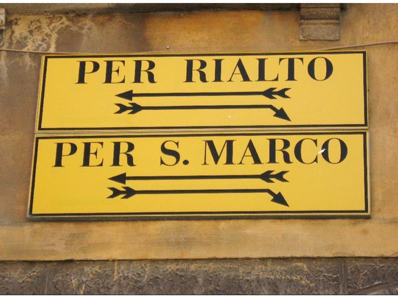 Venice signs rialto san marco